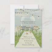 Arbor Beach Wedding Sea Stars String Lights Einladung (Vorderseite)