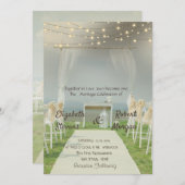 Arbor Beach Wedding String Lights Einladung (Vorne/Hinten)