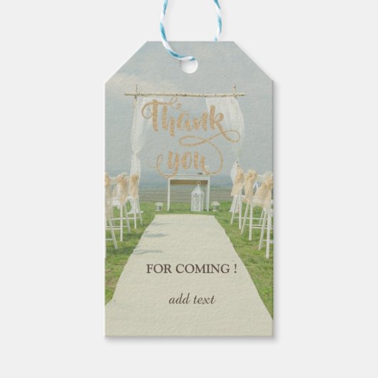 Arbor Beach Wedding Vielen Dank, dass Sie Tags geb Geschenkanhänger (Vorderseite)