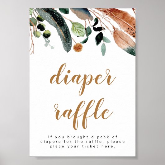 ARBOR Bohemisch Feather Greenerenery Baby Diaper R Poster (Vorne)