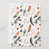 Arbor - Bohemisch Feather Greenery Wreath Birthday Einladung (Rückseite)