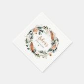 ARBOR Bohemisch Feather Greenery Wreath Boho Serviette (Ecke)