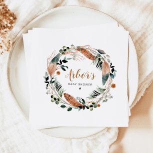 ARBOR Bohemisch Feather Greenery Wreath Boho Serviette