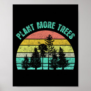 Arbor Day 2021 Pflanze Mehr Bäume Retro Nature Cli Poster