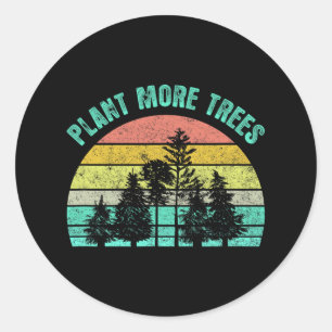 Arbor Day 2021 Pflanze Mehr Bäume Retro Nature Cli Runder Aufkleber