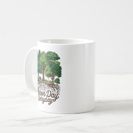Arbor Day Everyday Earth Planet Happy Arbor Day Kaffeetasse (Vorderseite Links)