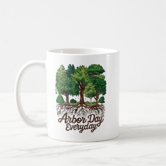 Arbor Day Everyday Earth Planet Happy Arbor Day Kaffeetasse (Links)