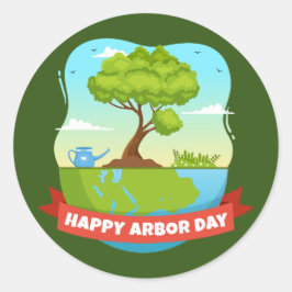 Arbor Day Runder Aufkleber