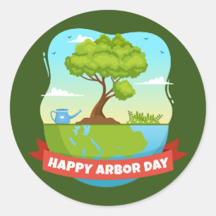 Arbor Day Runder Aufkleber