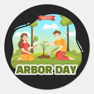Arbor Day Runder Aufkleber