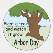 Arbor Day Runder Aufkleber (Vorderseite)