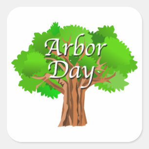 Arbor Day Tree Holiday Quadratischer Aufkleber