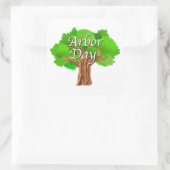 Arbor Day Tree Holiday Quadratischer Aufkleber (Tasche)