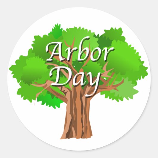 Arbor Day Tree Holiday Runder Aufkleber (Vorderseite)
