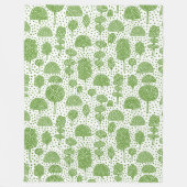 Arboretum 230715 - Avocado Green on White Fleecedecke (Vorderseite)