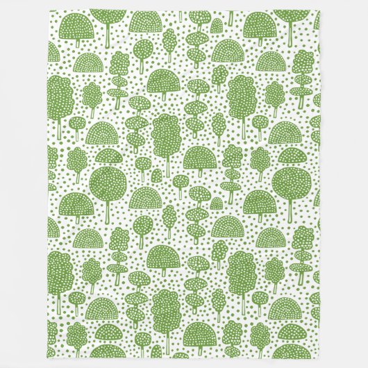 Arboretum 230715 - Avocado Green on White Fleecedecke (Vorderseite)