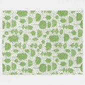 Arboretum 230715 - Avocado Green on White Fleecedecke (Vorderseite (Horizontal))