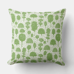 Arboretum 230715 - Avocado Green on White Kissen
