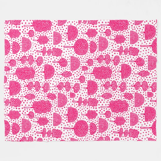 Arboretum 230715 - Neon Red on White Fleecedecke (Vorderseite (Horizontal))