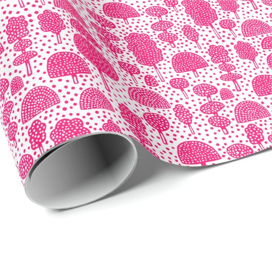 Arboretum 230715 - Neon Red on White Geschenkpapier (Rolleneckpunkt)