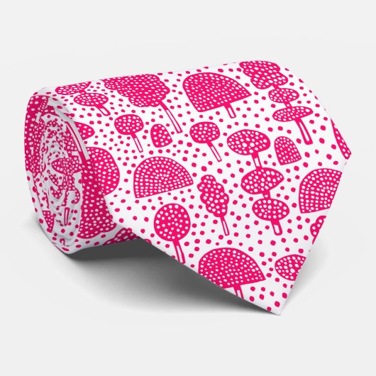 Arboretum 230715 - Neon Red on White Krawatte (Gerollt)