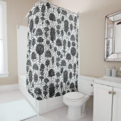 Arboretum 230715 - Schwarz auf Weiß Duschvorhang (Beispiel)