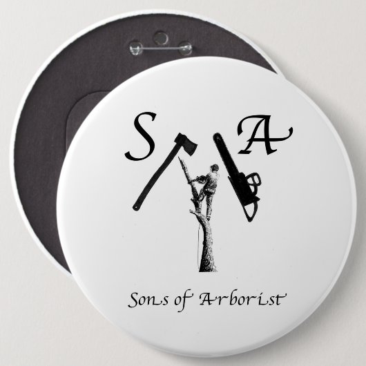 Arborist Arb Art Kettensäge Lumberjack Button (Vorne & Hinten)