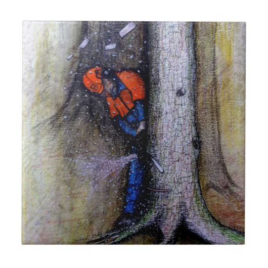 Arborist-Baum-Chirurg Fliese (Vorderseite)