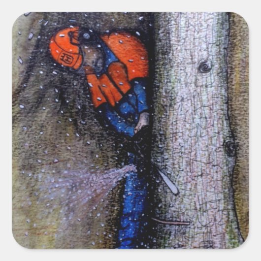 Arborist-Baum-Chirurg Quadratischer Aufkleber (Vorderseite)