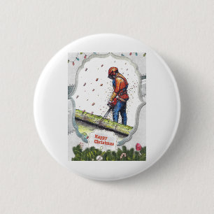 Arborist Chainsaw Baum Chirurg Geschenk Weihnachte Button
