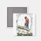 Arborist Chainsaw Baum Chirurg Geschenk Weihnachte Magnet (Vorderseite/Rückseite)