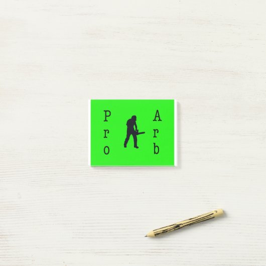 Arborist chainsaw tree über Gift Present Post-it Klebezettel (Auf Schreibtisch)