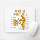 Arborist Hourly Rate Funny Tree Climbing Logger Gi Mousepad (Mit Mouse)