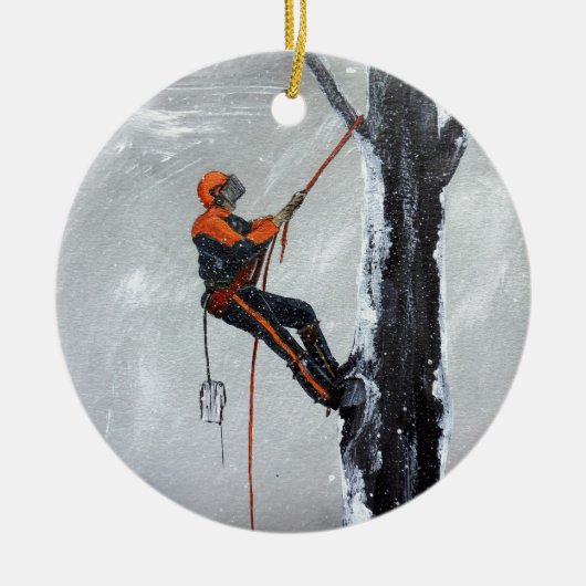 Arborist Long Haul Husqvarna Keramik Ornament (Vorne)