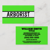 Arborist Neon Green Visitenkarte (Vorne/Hinten)