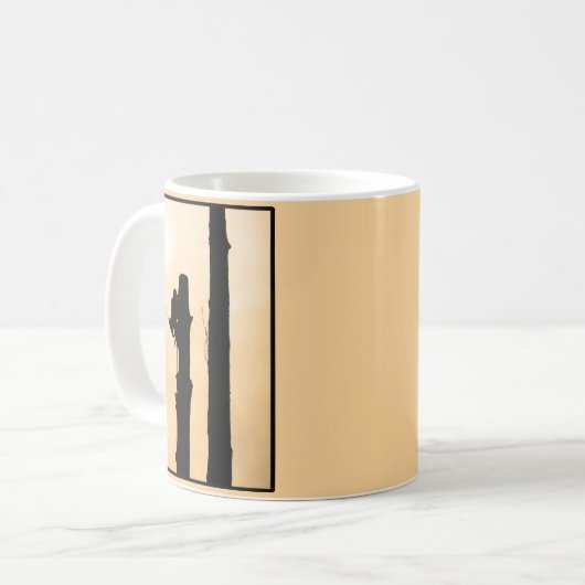 Arborist Silhouette Tree Climber Sunset Kaffeetasse (Vorderseite Links)