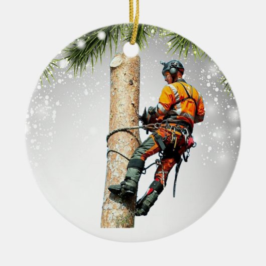 Arborist Trechirurgeon Kettensäge cool Keramik Ornament (Vorne)