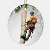 Arborist Trechirurgeon Kettensäge cool Keramik Ornament (Links)