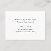 Arborist Tree Care Landscaping Garden Yard Arbeit Visitenkarte (Rückseite)