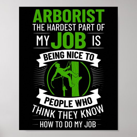 Arborist Tree Climbing Chainsaw Tree Surgeon Begin Poster (Vorne)