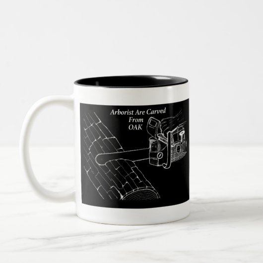 Arborist Tree Surgeon Chainsaw Zweifarbige Tasse (Links)