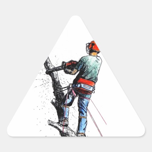Arborist Tree Surgeon Dreieckiger Aufkleber (Vorderseite)