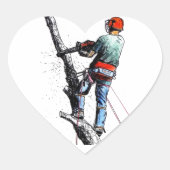 Arborist Tree Surgeon Herz-Aufkleber (Vorderseite)