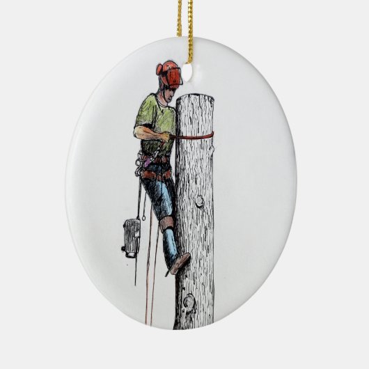 Arborist Tree Surgeon Keramikornament (Rechts)