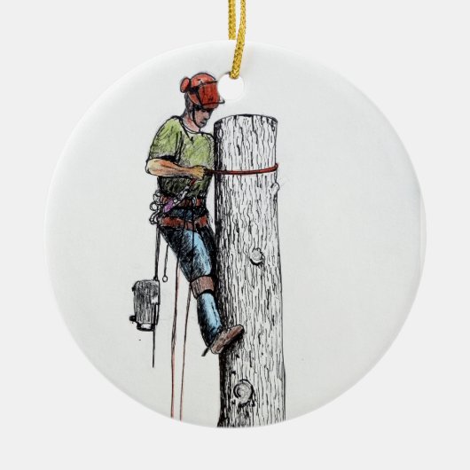 Arborist Tree Surgeon Keramikornament (Vorne)