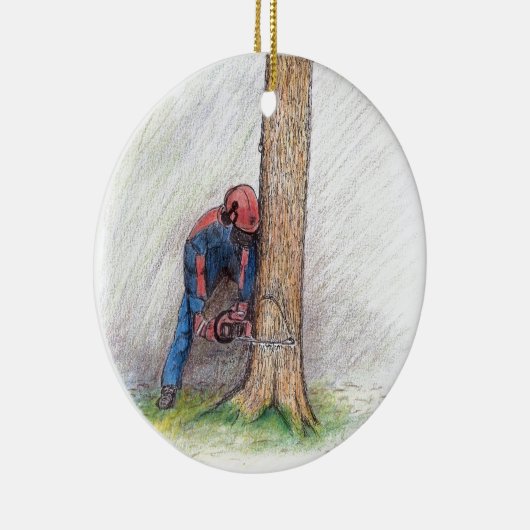 Arborist Tree Surgeon Keramikornament (Rechts)