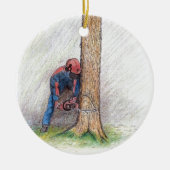 Arborist Tree Surgeon Keramikornament (Vorne)