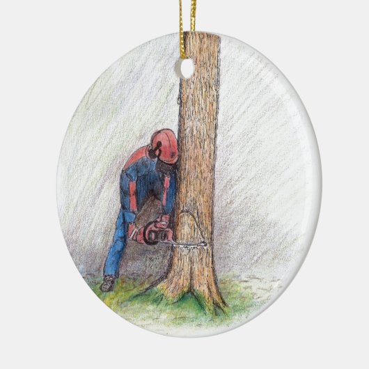 Arborist Tree Surgeon Keramikornament (Links)