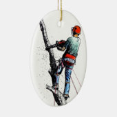 Arborist Tree Surgeon Keramikornament (Rechts)