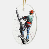 Arborist Tree Surgeon Keramikornament (Links)
